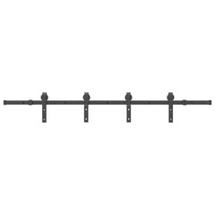vidaXL Sliding Door Hardware Kit 200 cm Steel Black 2
