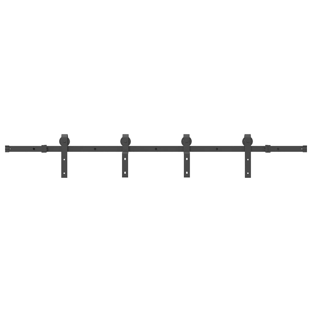 Sliding Door Hardware Kit Steel Black 200 cm