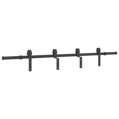 vidaXL Sliding Door Hardware Kit 200 cm Steel Black 4