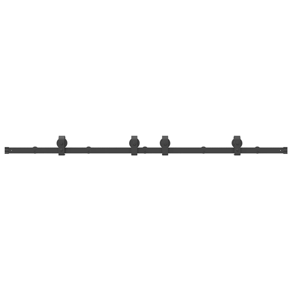 Sliding Door Hardware Kit Steel Black 183 cm