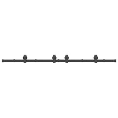 Sliding Door Hardware Kit Steel Black 183 cm