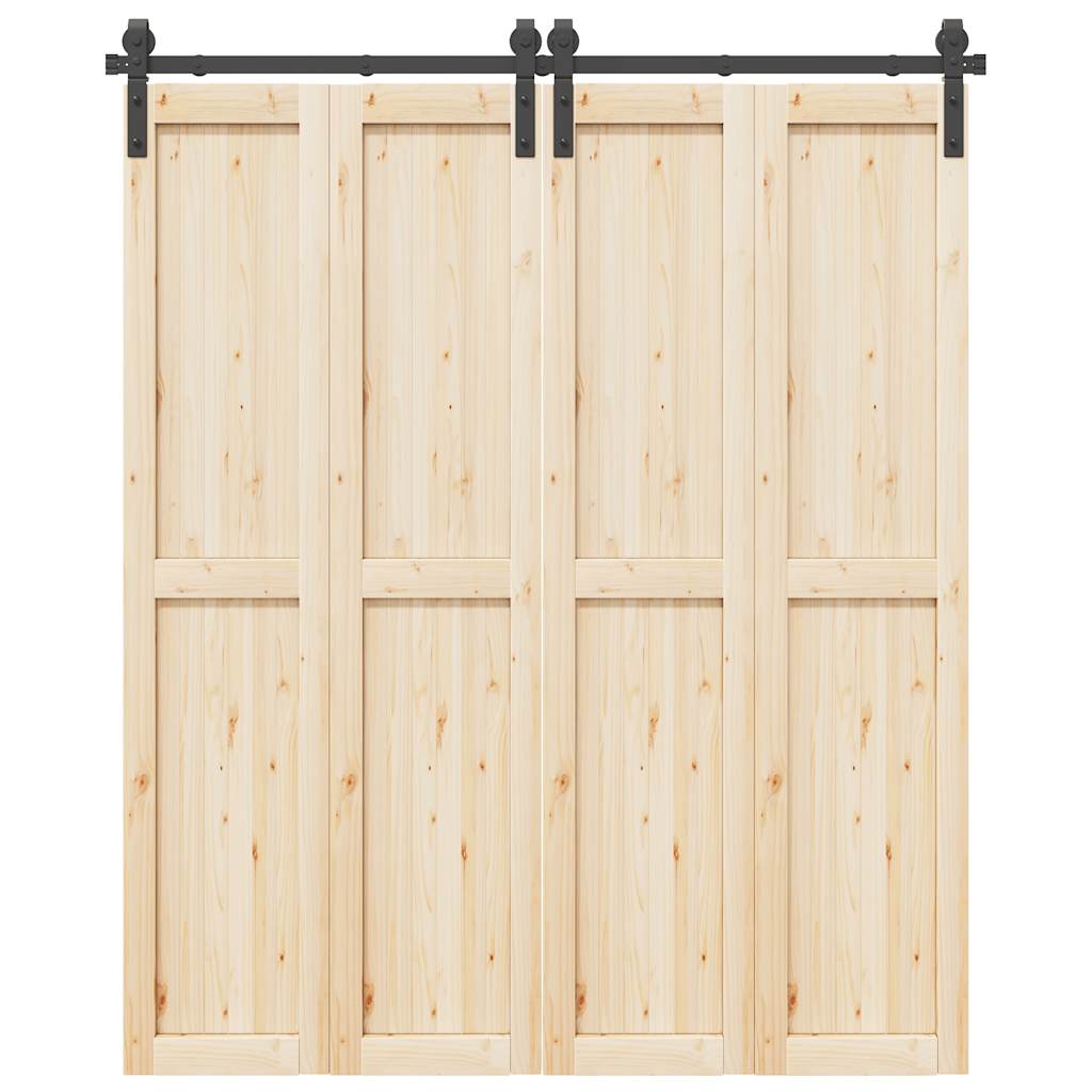 Sliding Door Hardware Kit Steel Black 183 cm