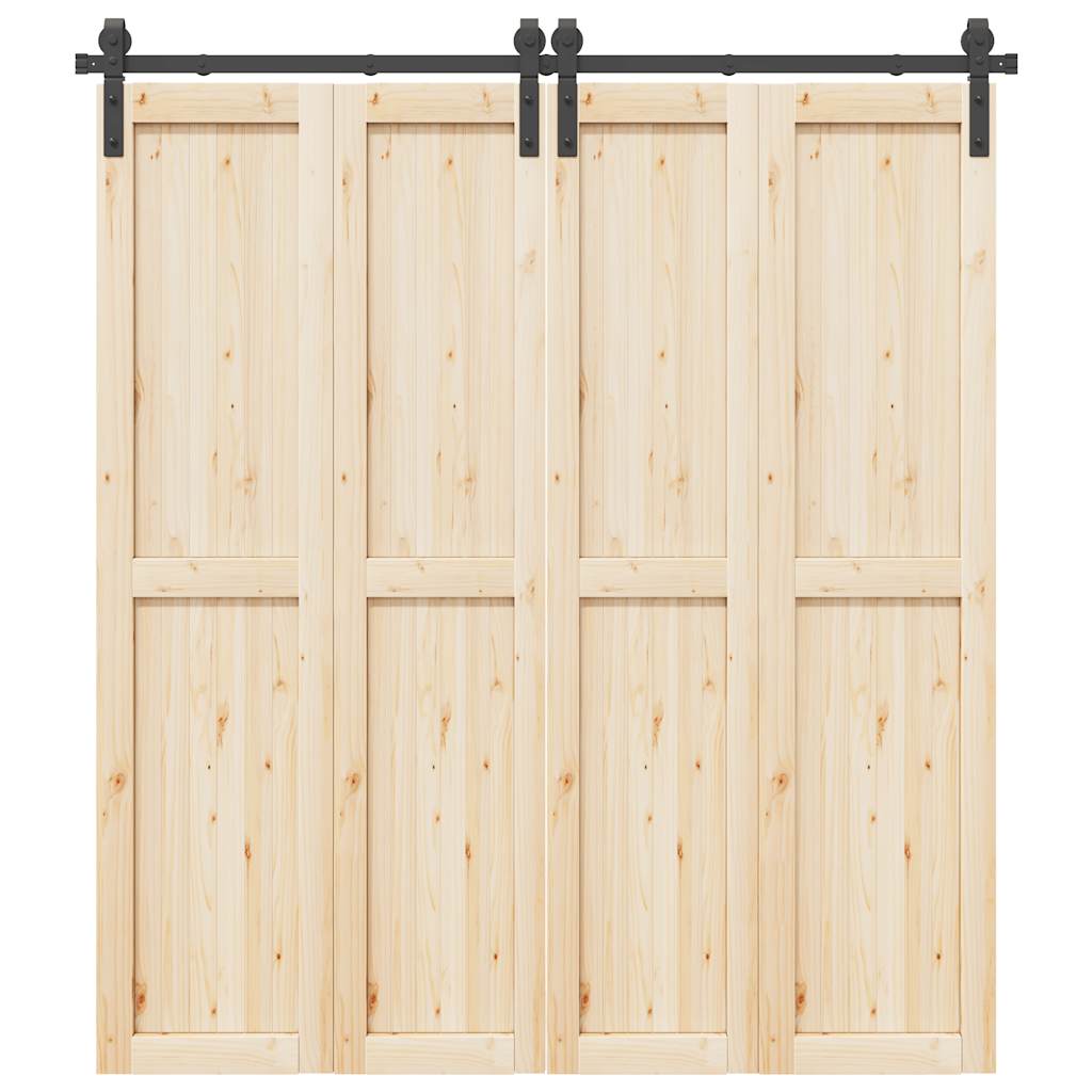 Sliding Door Hardware Kit Steel Black 200 cm