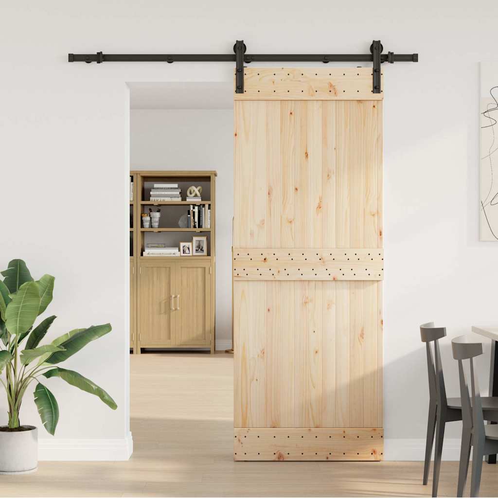 vidaXL Sliding Door Hardware Kit 183 cm Steel Black 3