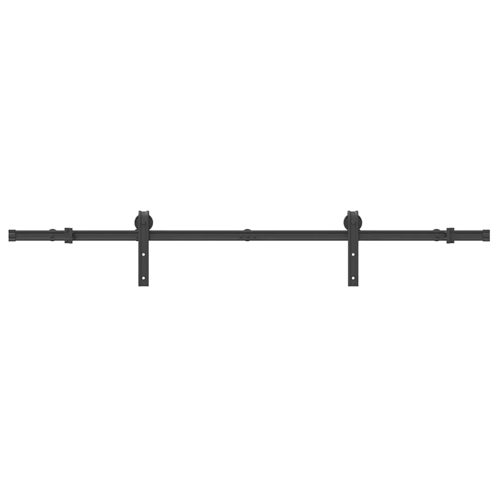 vidaXL Sliding Door Hardware Kit 183 cm Steel Black 4