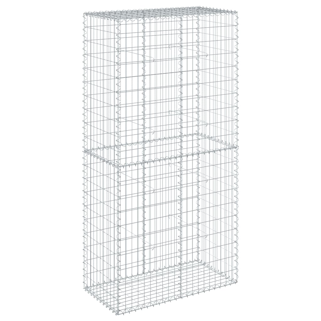Gabion Basket with Cover Galvanised Iron Depth 50 cm Height 200 cm 100 cm