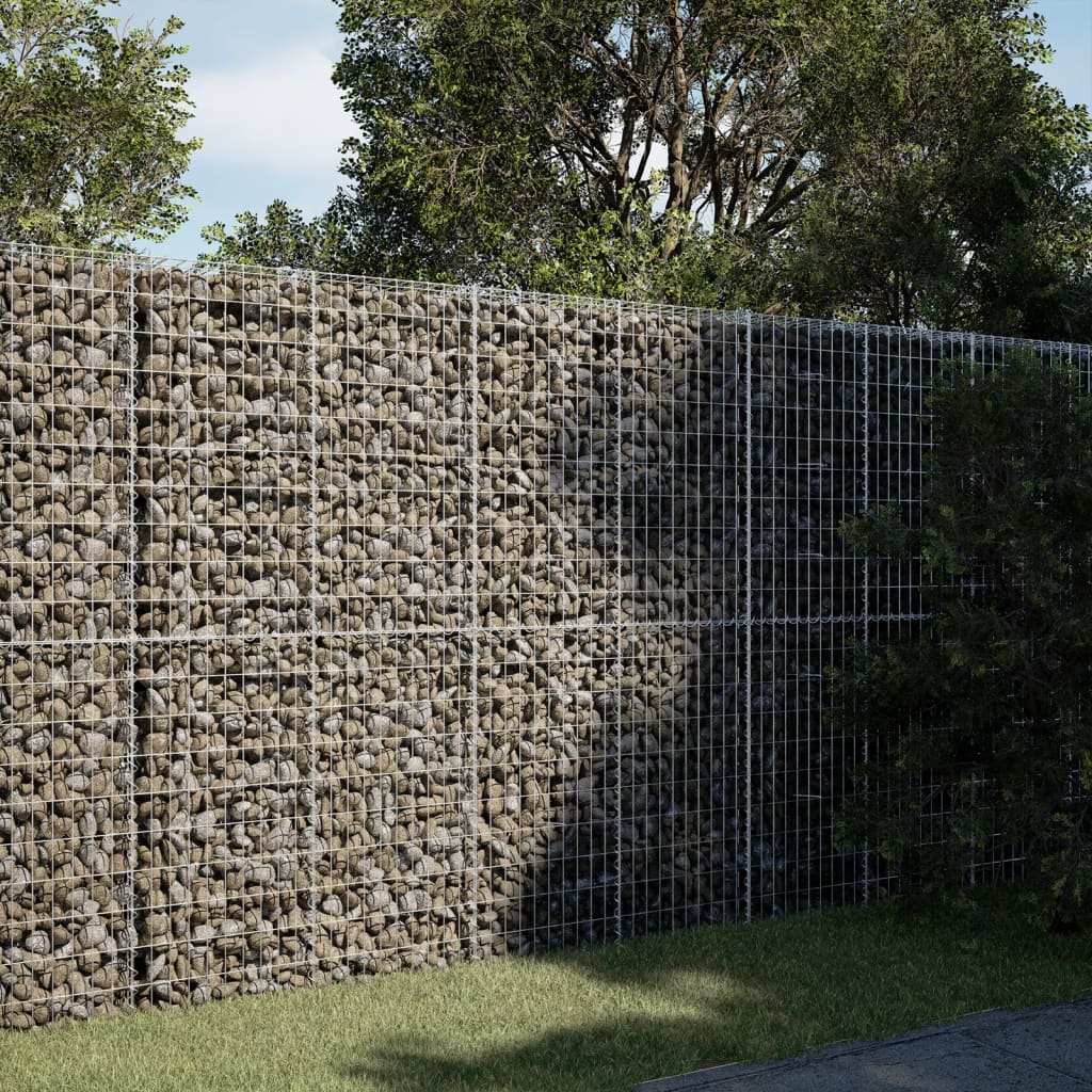Gabion Basket with Cover Galvanised Iron Depth 50 cm Height 200 cm 200 cm