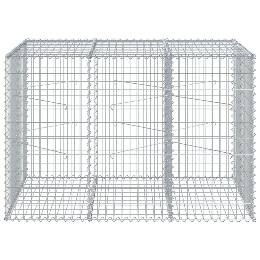 Gabion Basket with Cover Galvanised Iron Depth 100 cm Height 100 cm 150 cm