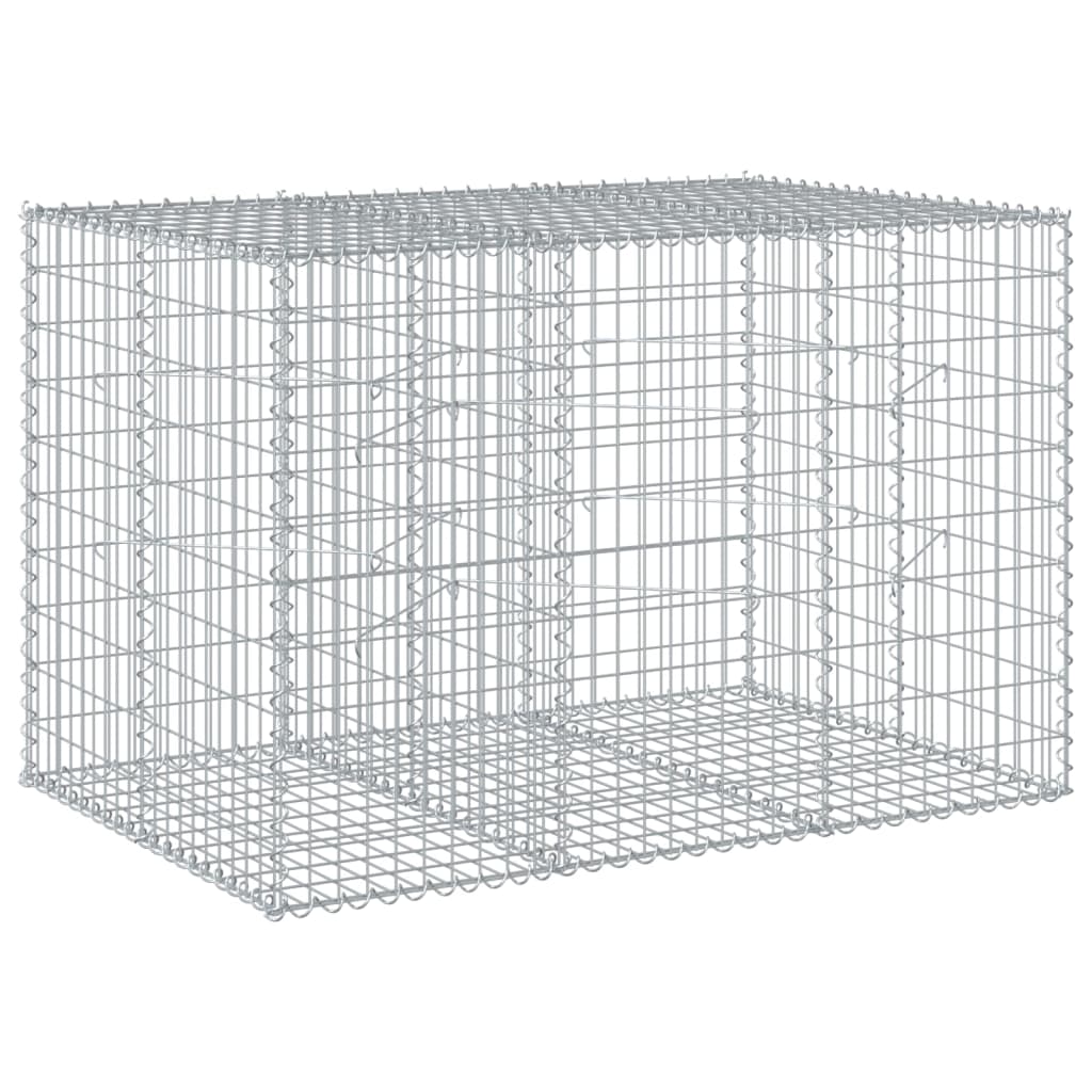 Gabion Basket with Cover Galvanised Iron Depth 100 cm Height 100 cm 150 cm