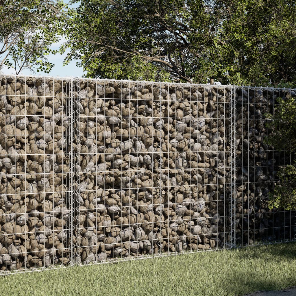 Gabion Basket with Cover Galvanised Iron Depth 100 cm Height 100 cm 150 cm