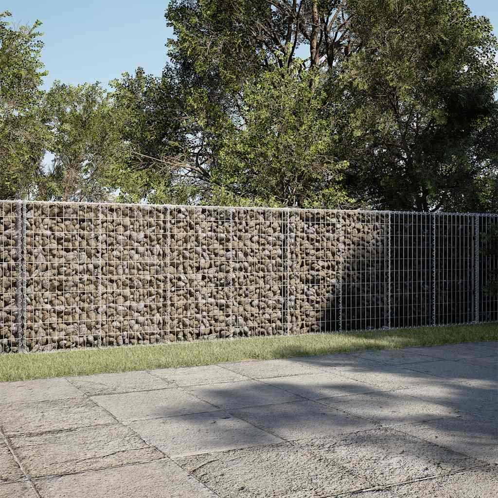 Gabion Basket with Cover Galvanised Iron Depth 100 cm Height 100 cm 650 cm