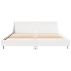 Bed Frame without Mattress Solid Wood Pine Length 200 cm White 150 cm