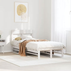 Bed Frame without Mattress Solid Wood Pine Length 200 cm White 100 cm