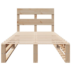 Bed Frame without Mattress Solid Wood Pine Length 190 cm Natural 90 cm