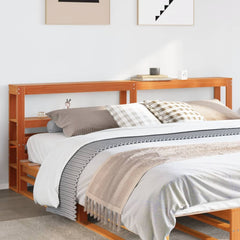 Headboard with Shelves 90 cm Solid Wood Pine Wax Brown 186 x 19 x 82 cm