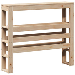 Headboard with Shelves 90 cm Solid Wood Pine Natural 81 x 19 x 82 cm