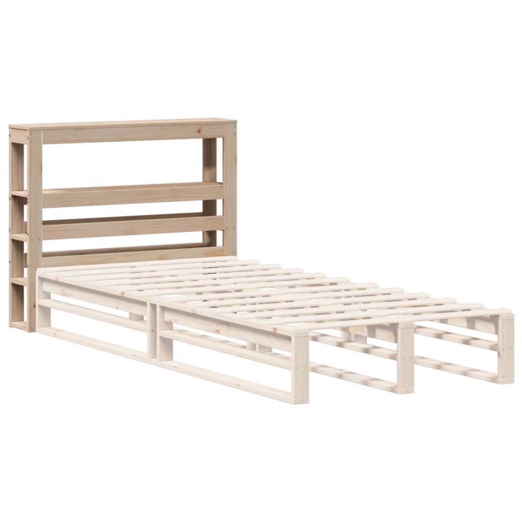 Headboard with Shelves 90 cm Solid Wood Pine Natural 81 x 19 x 82 cm