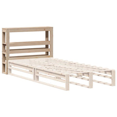 Headboard with Shelves 90 cm Solid Wood Pine Natural 81 x 19 x 82 cm