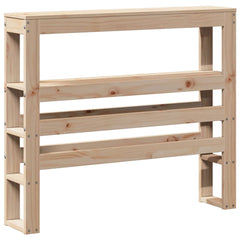 Headboard with Shelves 90 cm Solid Wood Pine Natural 81 x 19 x 82 cm