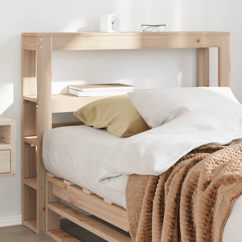 Headboard Shelves Solid Wood Pine Natural