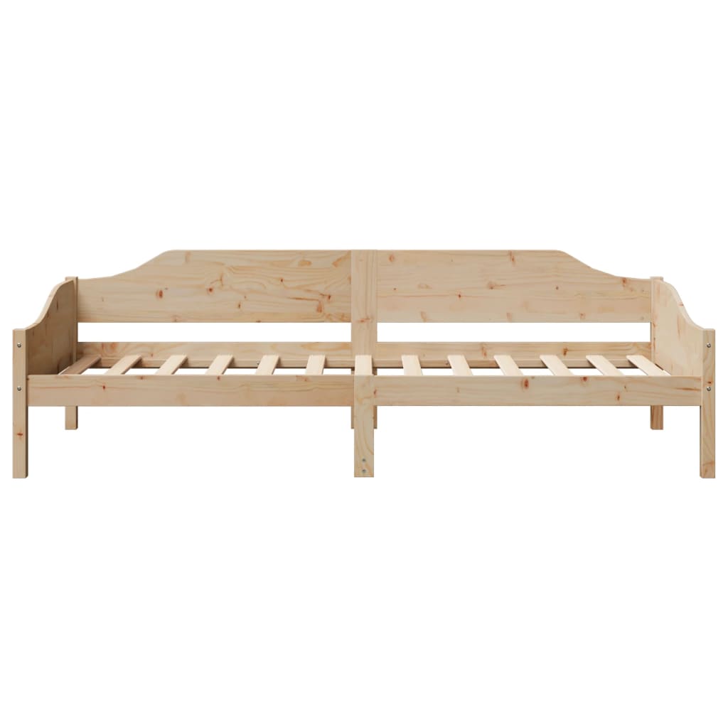 Bed Frame without Mattress Solid Wood Pine Natural 90 cm 200 cm