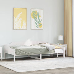 Bed Frame without Mattress Solid Wood Pine White 90 cm 190 cm