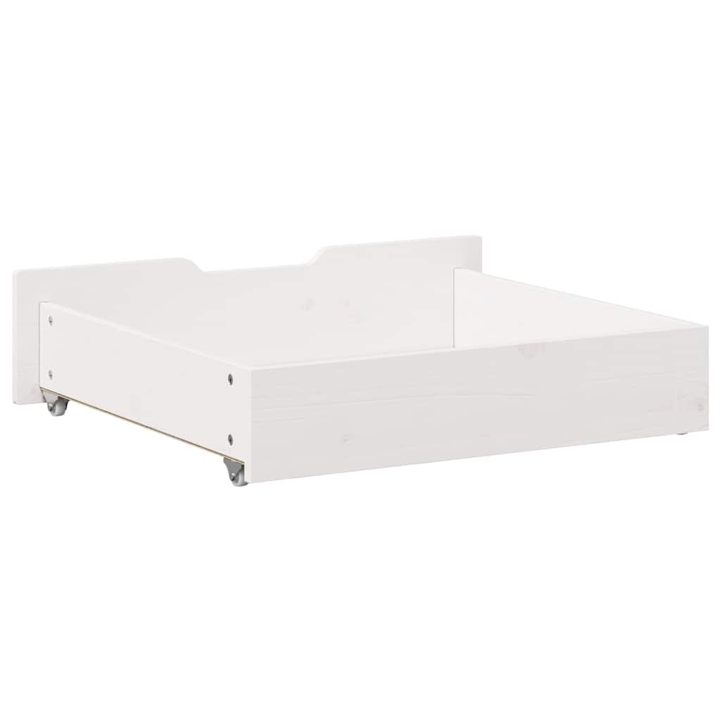 vidaXL Under-Bed Drawers 2 pcs White 75x55x17 cm Solid Wood Pine 6