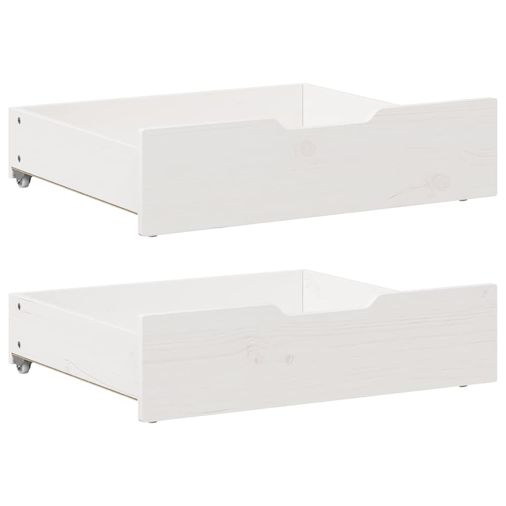 vidaXL Under-Bed Drawers 2 pcs White 65x55x17 cm Solid Wood Pine 1