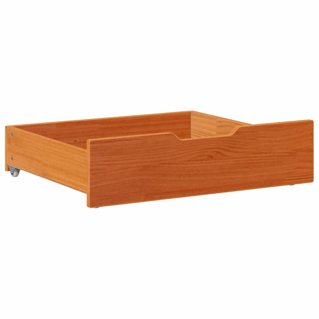 vidaXL Under-Bed Drawers 2 pcs Wax Brown 65x55x17 cm Solid Wood Pine 4