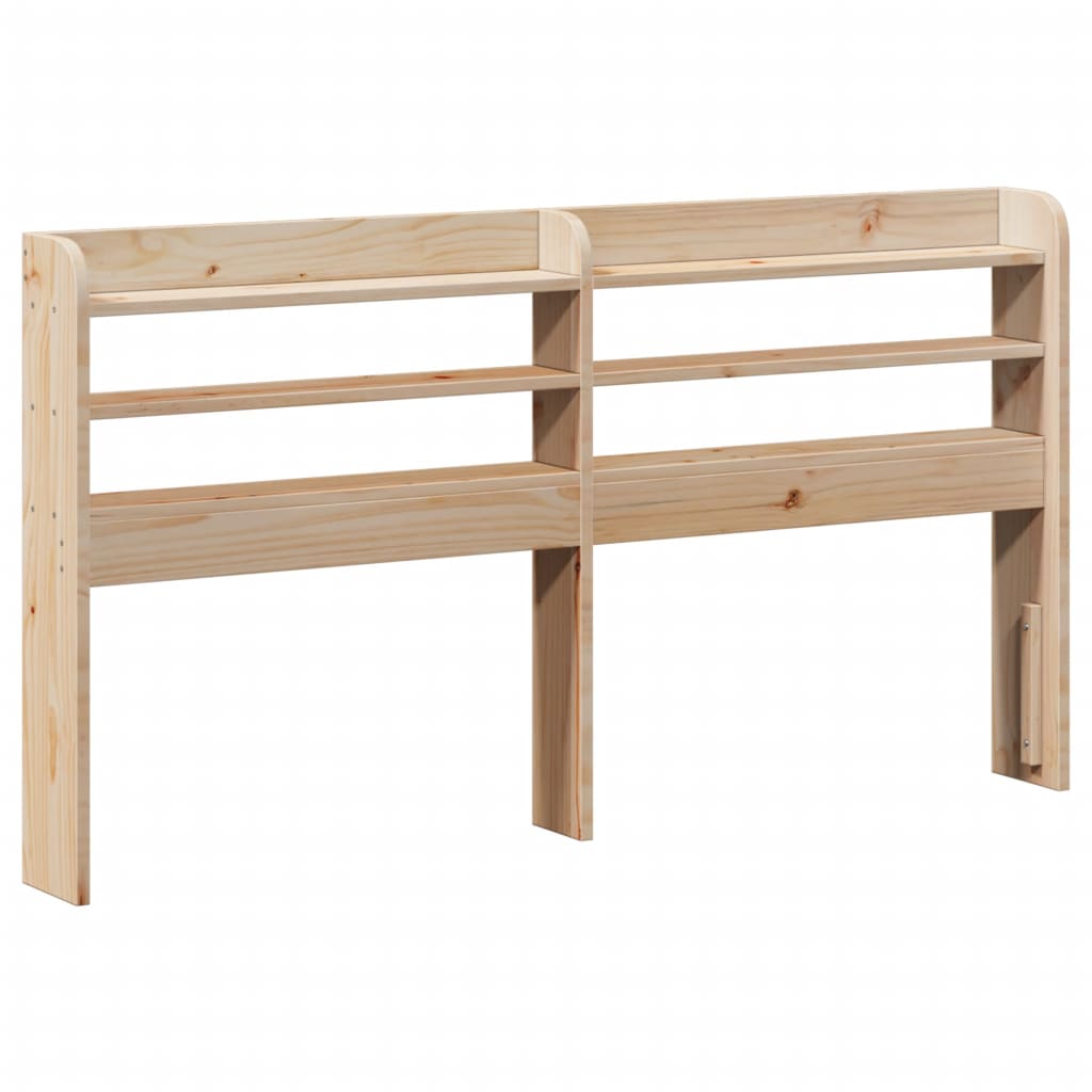 vidaXL Headboard with Shelves 135 cm Solid Wood Pine 2