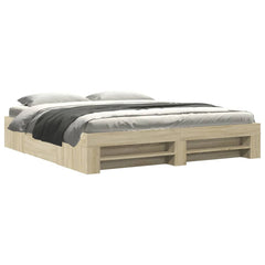 Bed Frame without Mattress Engineered Wood Length 200 cm Sonoma Oak 180 cm