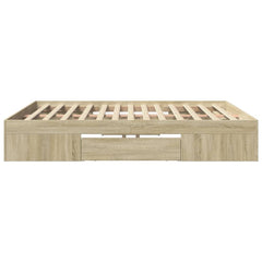 Bed Frame without Mattress Engineered Wood Length 200 cm Sonoma Oak 180 cm