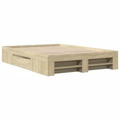 Bed Frame without Mattress Engineered Wood Sonoma oak