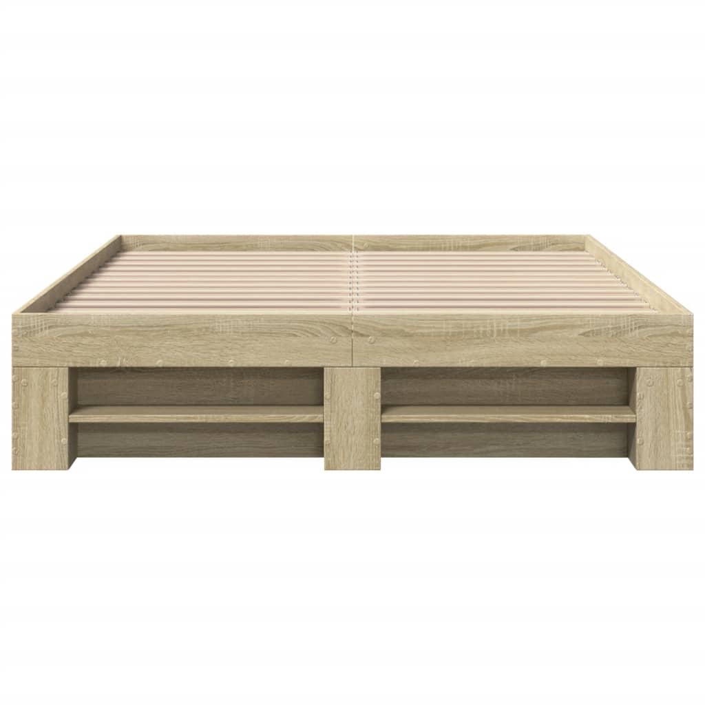 Bed Frame without Mattress Engineered Wood Sonoma oak