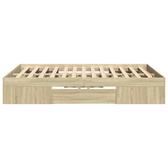 Bed Frame without Mattress 135x190 cm Engineered Wood Sonoma oak