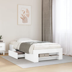 Bed Frame without Mattress 90x190 cm Engineered Wood White