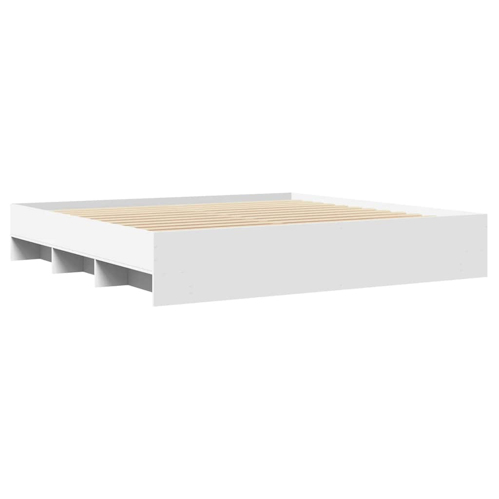Bed Frame without Mattress 180x200cm Engineered Wood White