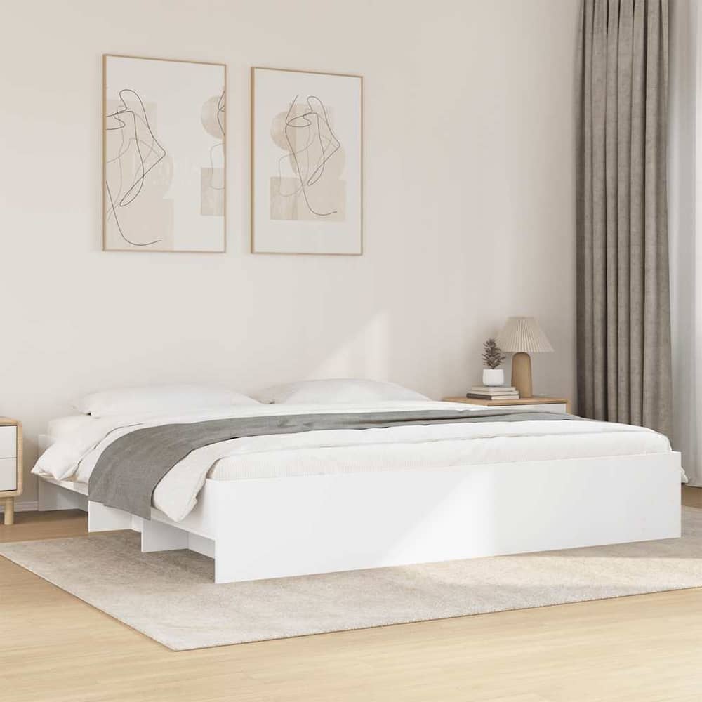 Bed Frame without Mattress 180x200cm Engineered Wood White