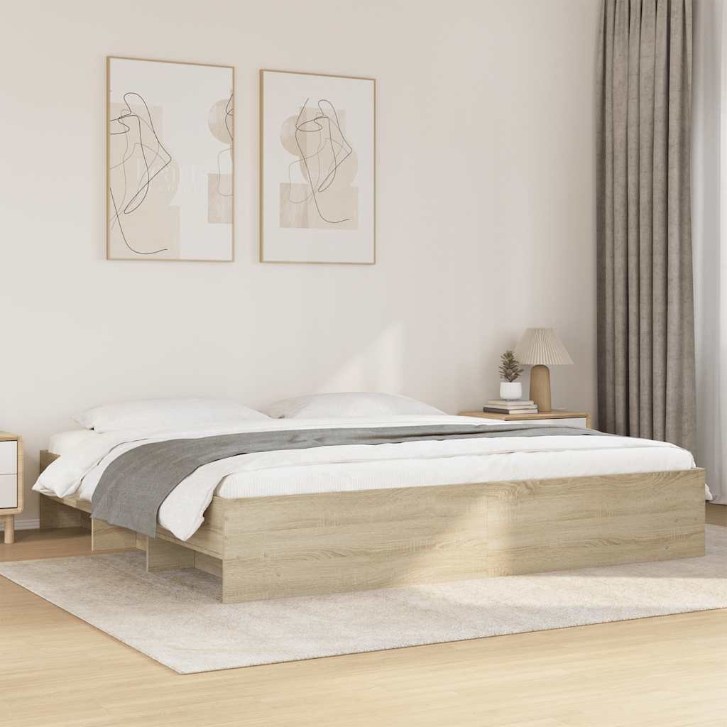 Bed Frame without Mattress Engineered Wood Sonoma oak