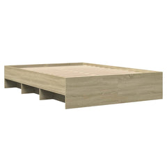 Bed Frame without Mattress 140x200 cm Engineered Wood Sonoma oak