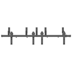 Sliding Door Hardware Kit Steel Black 152.5 cm 4