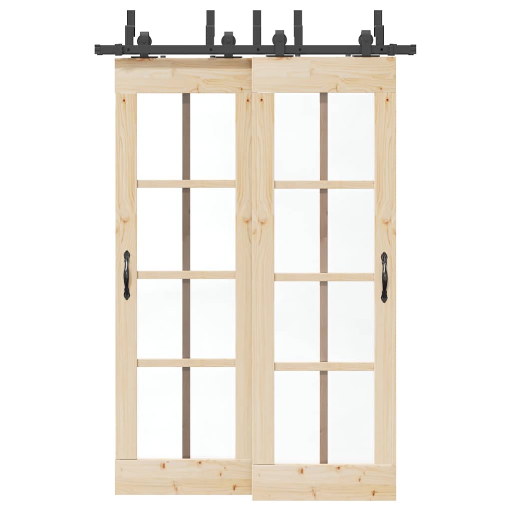 Sliding Door Hardware Kit Steel Black 152.5 cm 4