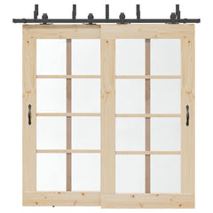 Sliding Door Hardware Kit Steel Black 213.5 cm 4