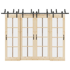 Sliding Door Hardware Kit Steel Black 152.5 cm 8