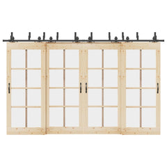 Sliding Door Hardware Kit Steel Black 183 cm 8