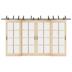 Sliding Door Hardware Kit Steel Black 200 cm 8