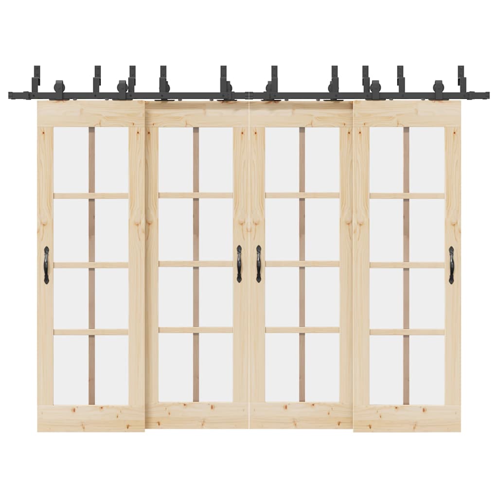 Sliding Door Hardware Kit Steel Black 152.5 cm 8