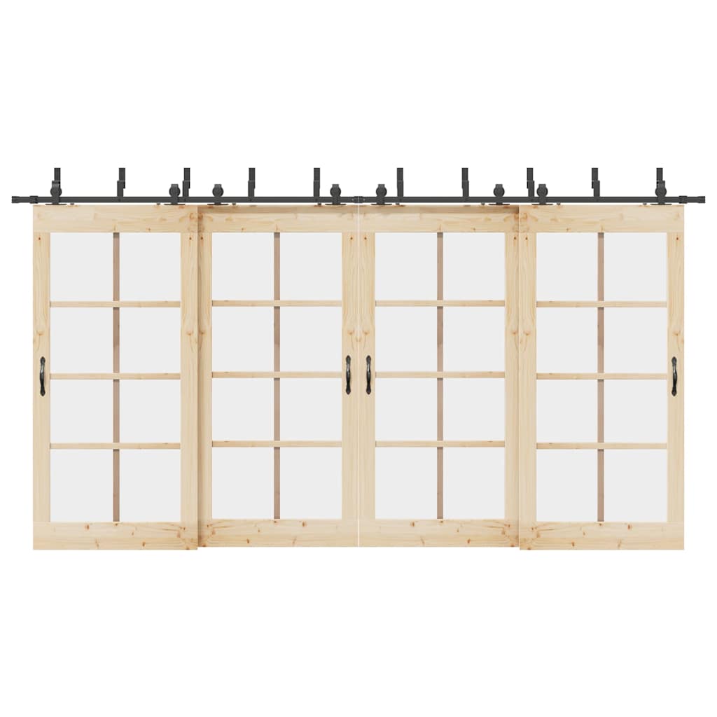 Sliding Door Hardware Kit Steel Black 213 cm 8