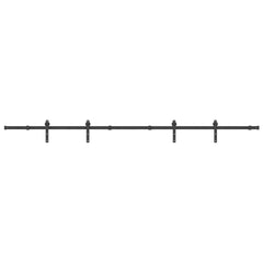 Sliding Door Hardware Kit 366 cm Steel Black 152.5 cm