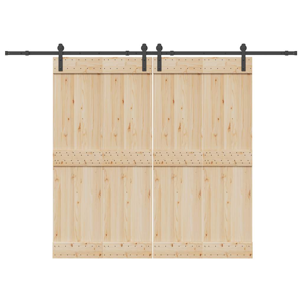 Sliding Door Hardware Kit 366 cm Steel Black 152.5 cm